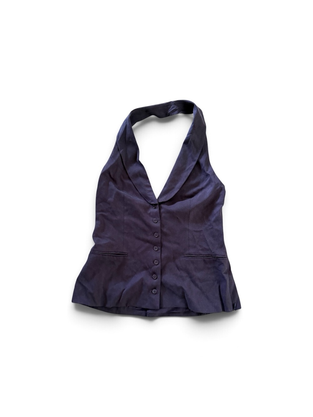 Reformation Women's Brown Halter Button Front Top